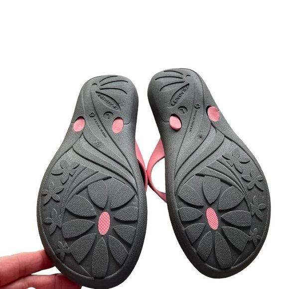 Okabashi pink and grey rubber thong flip flop size large - Picture 2 of 7